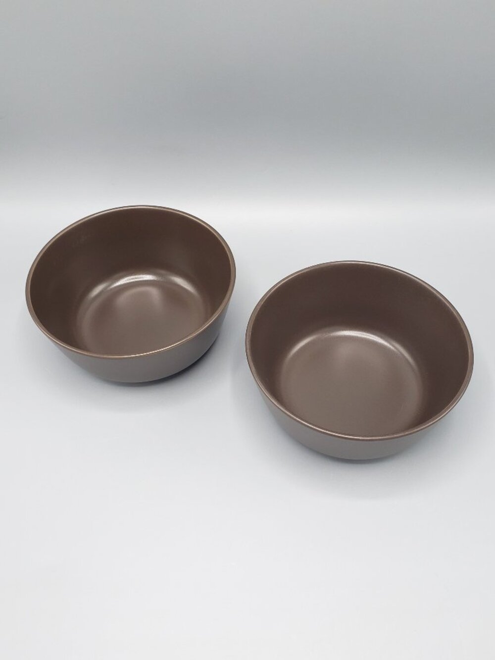 Set of 2 IKEA Dinera 12011 Matte Brown Round Cereal Soup Bowls 5-3/4" Stoneware